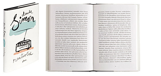 Ett omslag och en öppning av boken Raitiotie.