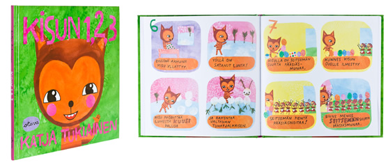 A cover and a spread of the book Kisun 1,2,3.