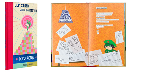 A cover and a spread of the book Diktatorn.