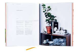 Kansi ja aukeama kirjasta Green Home Book - Inspiring Book of Plants, Easy Care Tips & Green Homes.