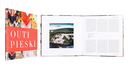 A cover and a spread of the book Outi Pieski - Cuolmmadit.