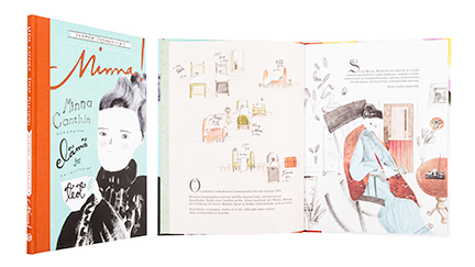 A cover and a spread of the book Minna! - Minna Canthin uskomaton elämä ja vaikuttavat teot.