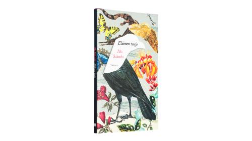 A cover and a spread of the book Eläimen varjo.