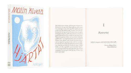 A cover and a spread of the book Hjärtat.