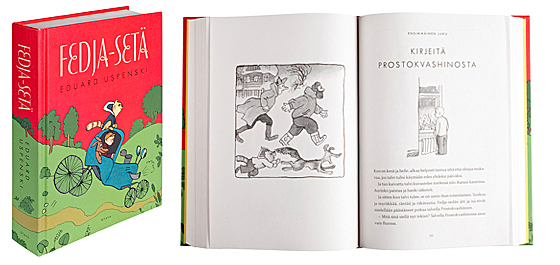 A cover and a spread of the book Fedja-setä.