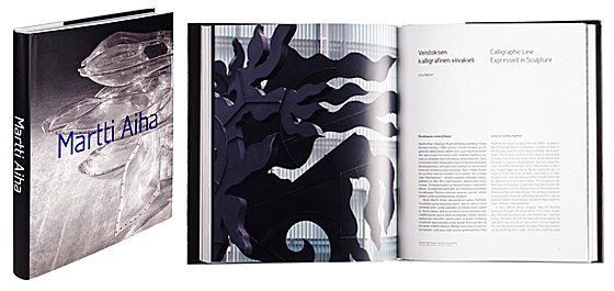 A cover and a spread of the book Martti Aiha.