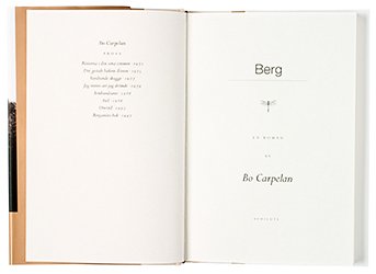 A cover and a spread of the book Berg.