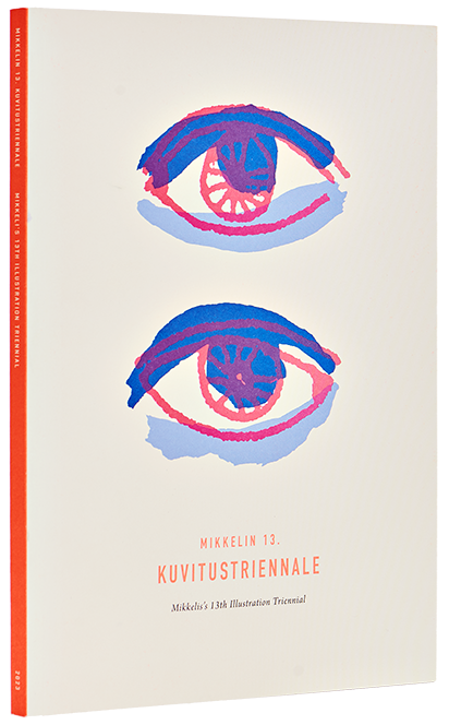A cover of the book Mikkelin 13. kuvitustriennale, Mikkeli’s 13 th Illustration Triennal .