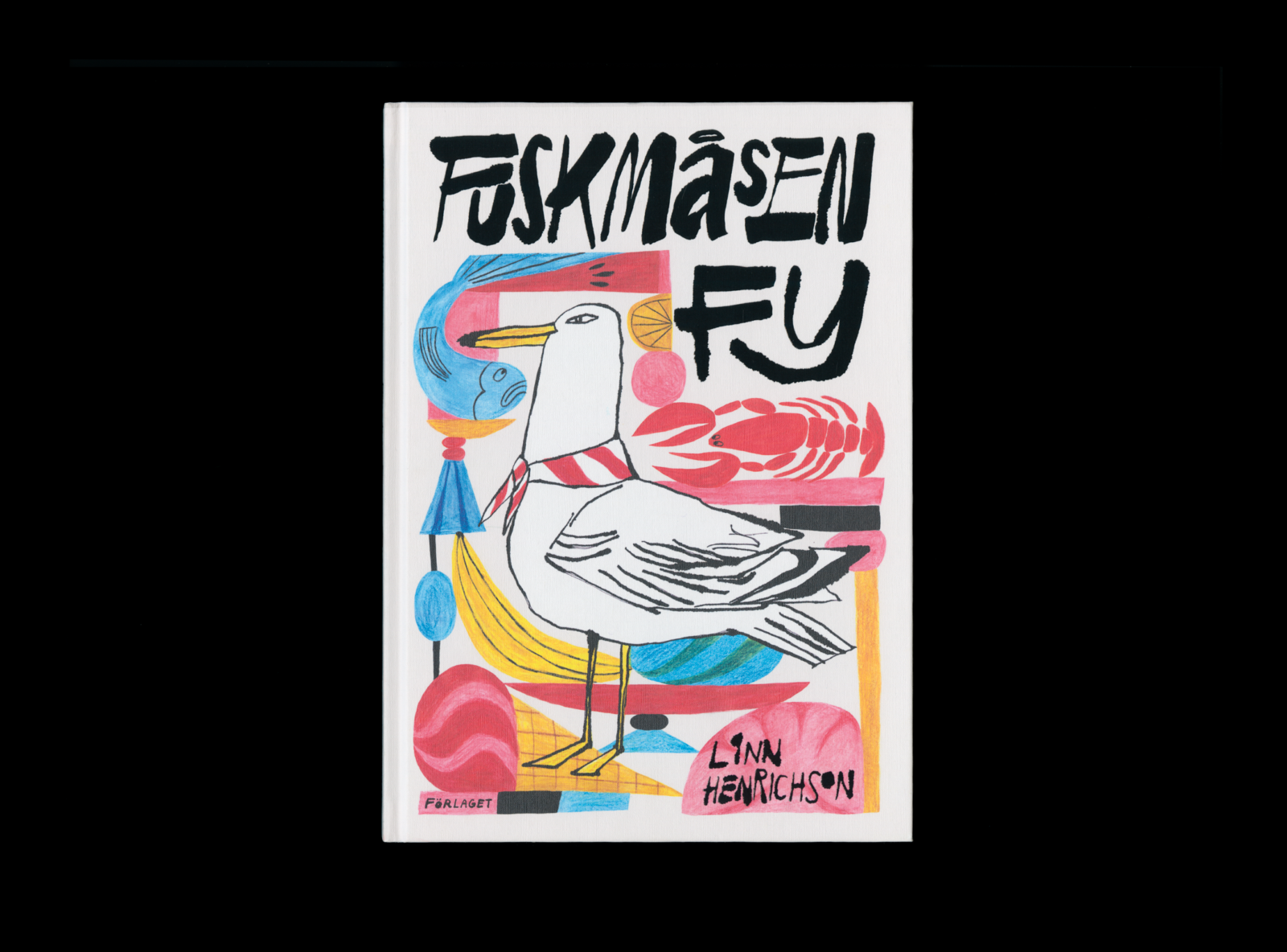 Kansi ja aukeama kirjasta Fuskmåsen Fy .
