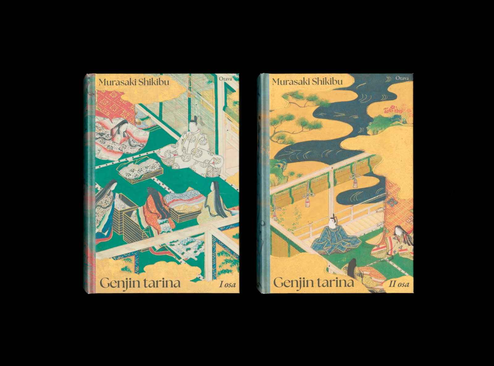 Kansi ja aukeama kirjasta Genjin tarina I & II.
